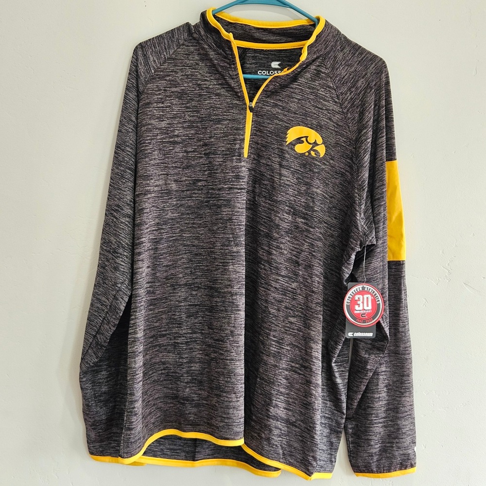Iowa Hawkeyes Colosseum Pullover Jacket Mens L Long Sleeve Athletic Top‎